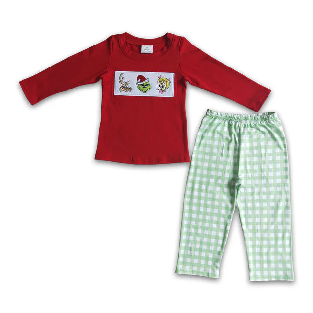 RTS Sibling Baby Boys grin Christmas pajamas