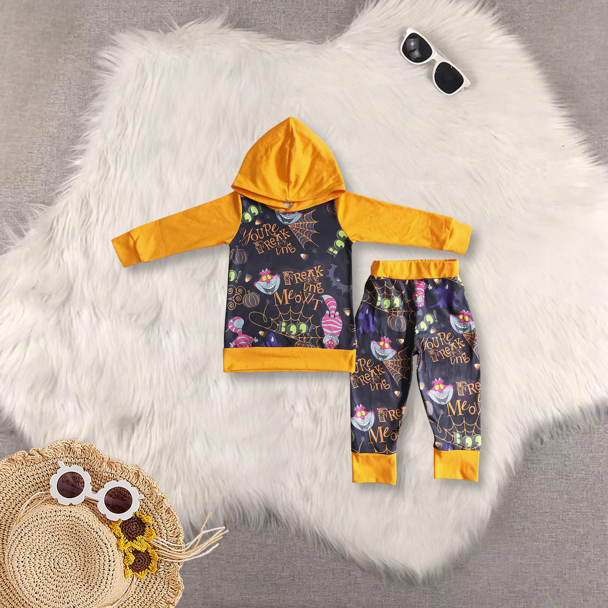 RTS NO MOQ Sibling baby boy clothes hooded long-sleeved trousers sets