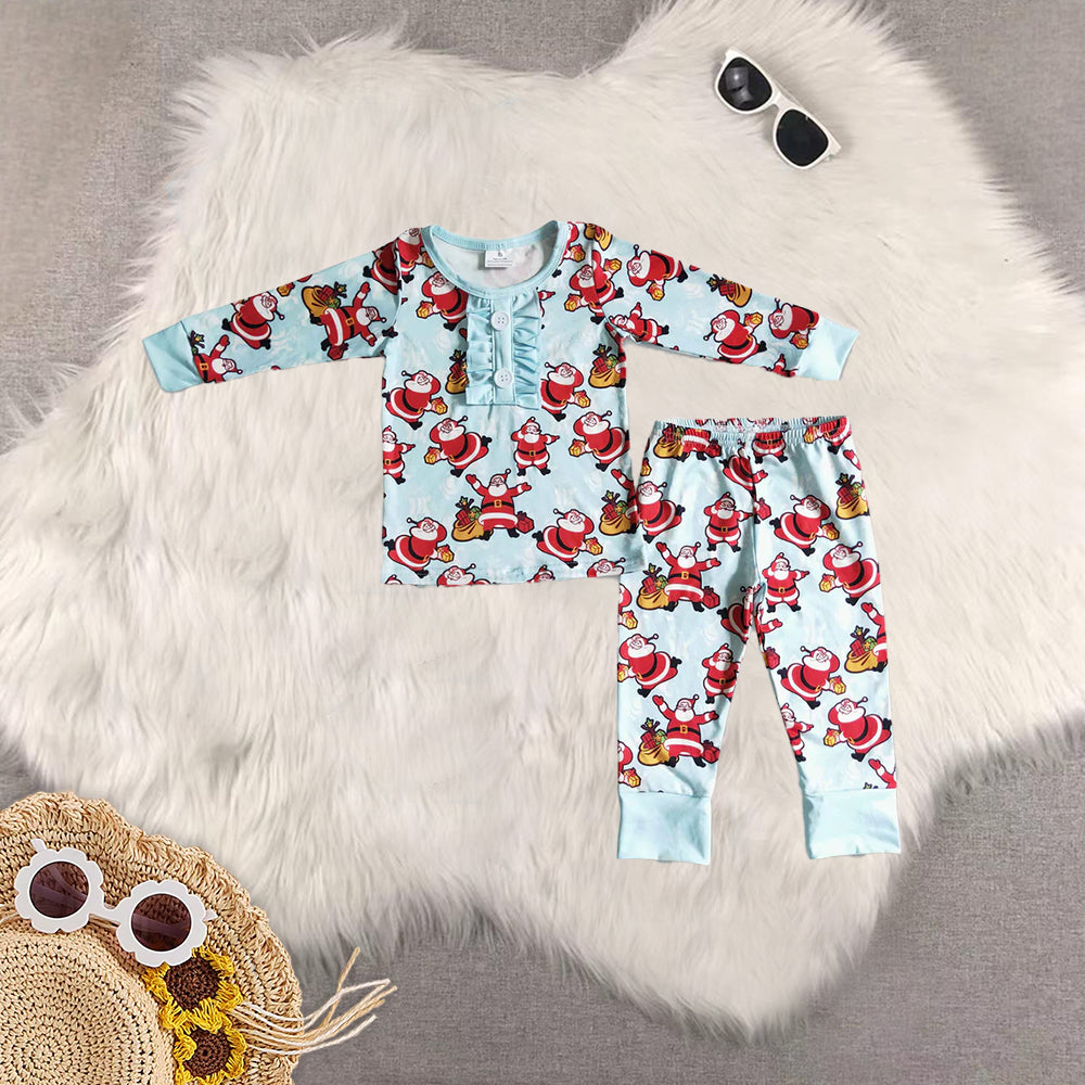 RTS NO MOQ Sibling baby girls boys clothes Christmas long-sleeved trousers suit