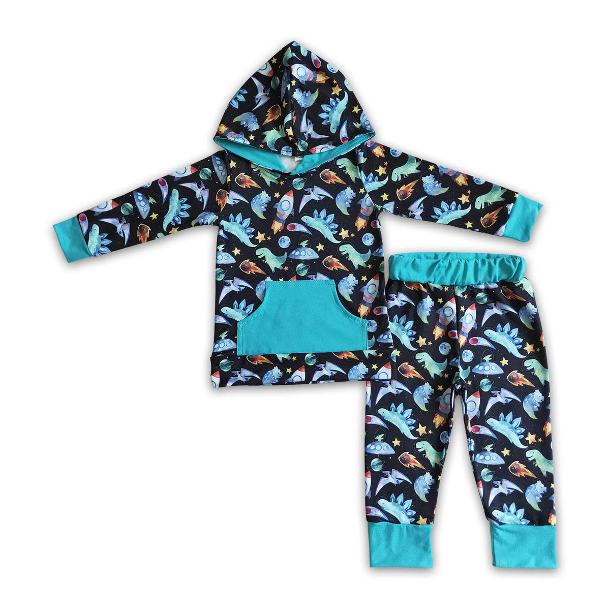 RTS NO MOQ Sibling baby boy clothes hooded Long Sleeve Hooded Suits