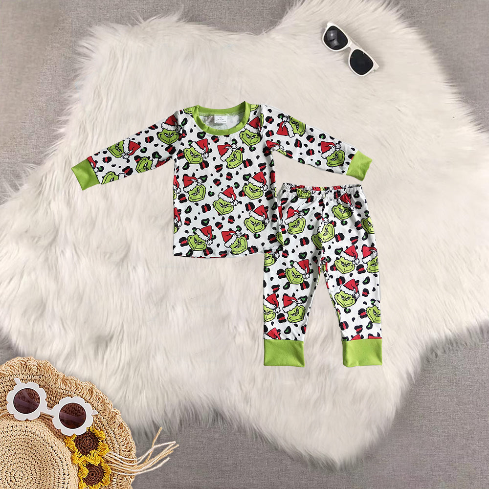 RTS NO MOQ Sibling baby girls boys clothes Christmas long-sleeved trousers suit