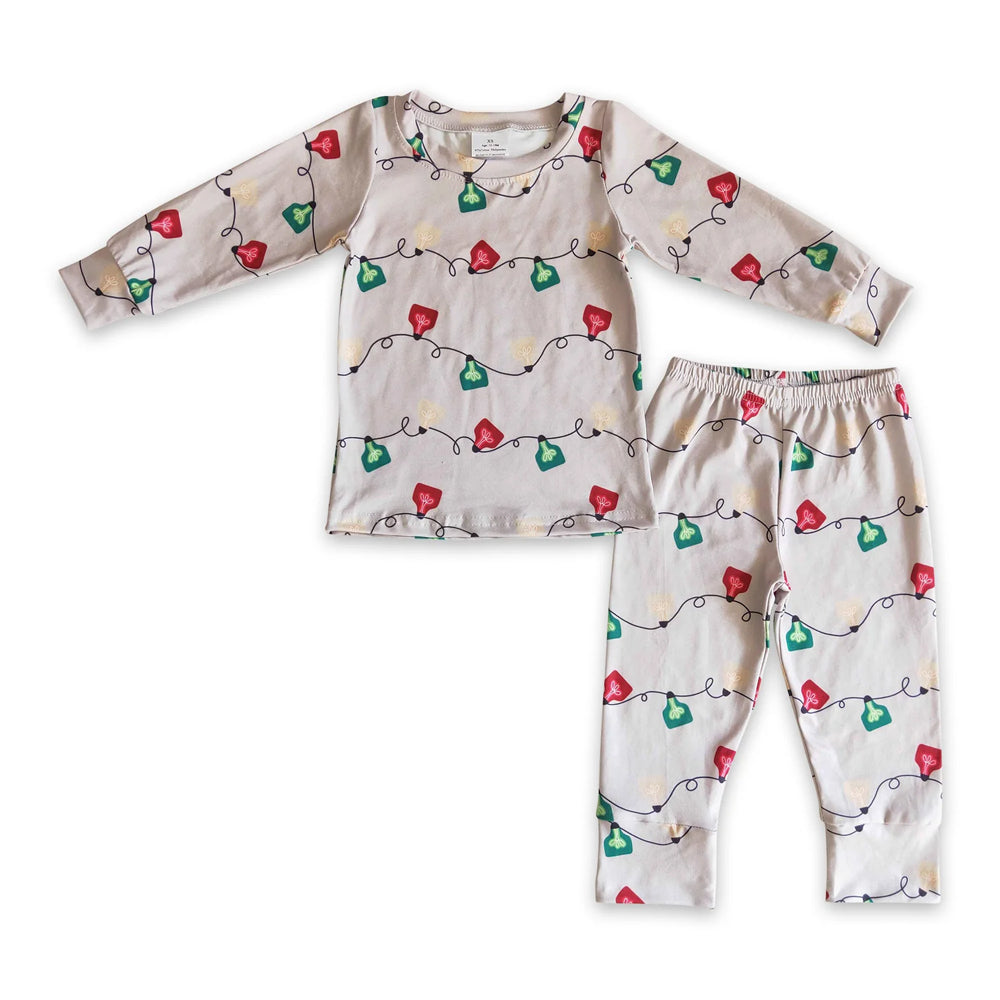 RTS NO MOQ Sibling milk silk Baby Boys Cute Festive Christmas Tree Cake Bamboo Long Sleeve Shirt Pants Outfits