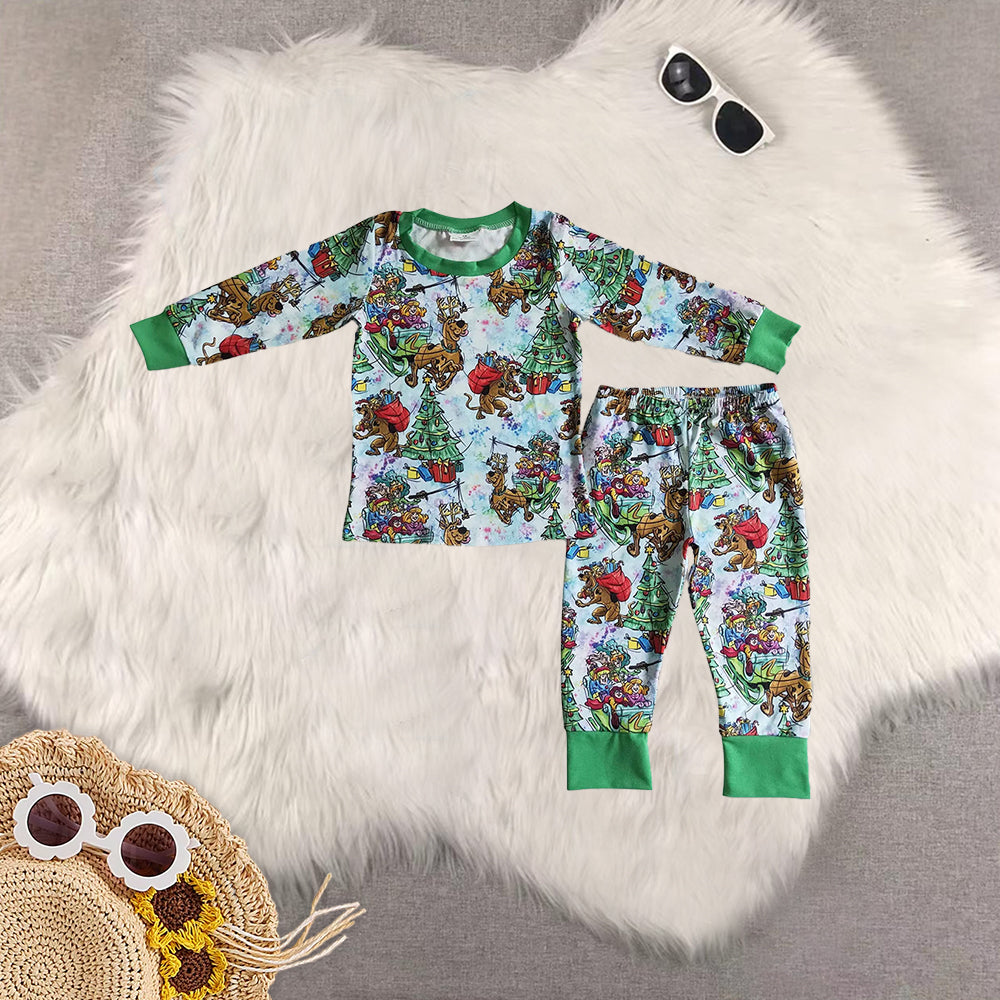 RTS NO MOQ Sibling baby girls boys clothes Christmas long-sleeved trousers suit