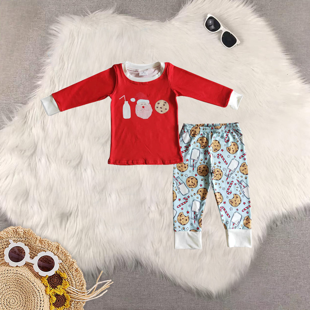 RTS NO MOQ Sibling baby girls boys clothes Christmas long-sleeved trousers suit