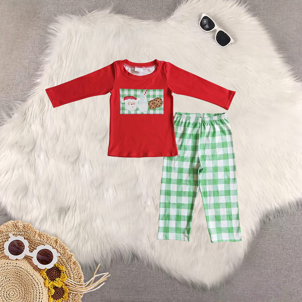 RTS NO MOQ Sibling Baby girls boy clothes Christmas long-sleeved trousers suit & romper
