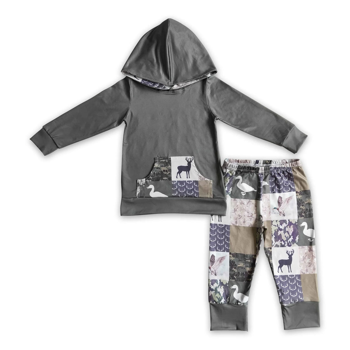 RTS NO MOQ Sibling Baby boy clothes hooded Long Sleeve Pants Sets