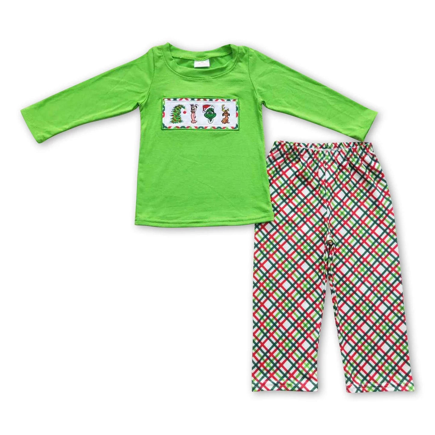 RTS NO MOQ Sibling milk silk Cute Clothes Baby Girls And Boys Christmas Print Top And Pants Clothes Set Rompers Dresses