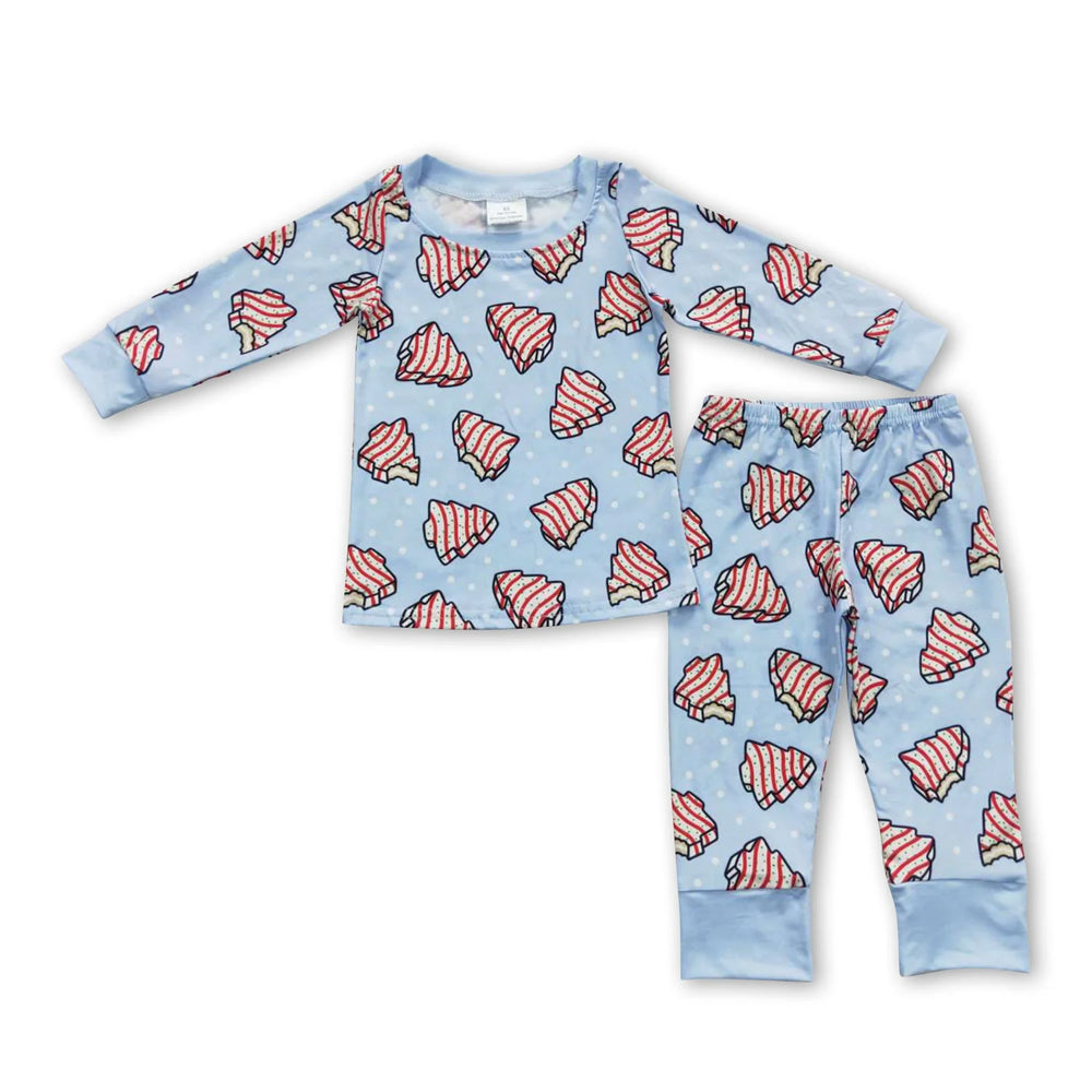 RTS NO MOQ Sibling milk silk Baby Boys Cute Festive Christmas Tree Cake Bamboo Long Sleeve Shirt Pants Outfits