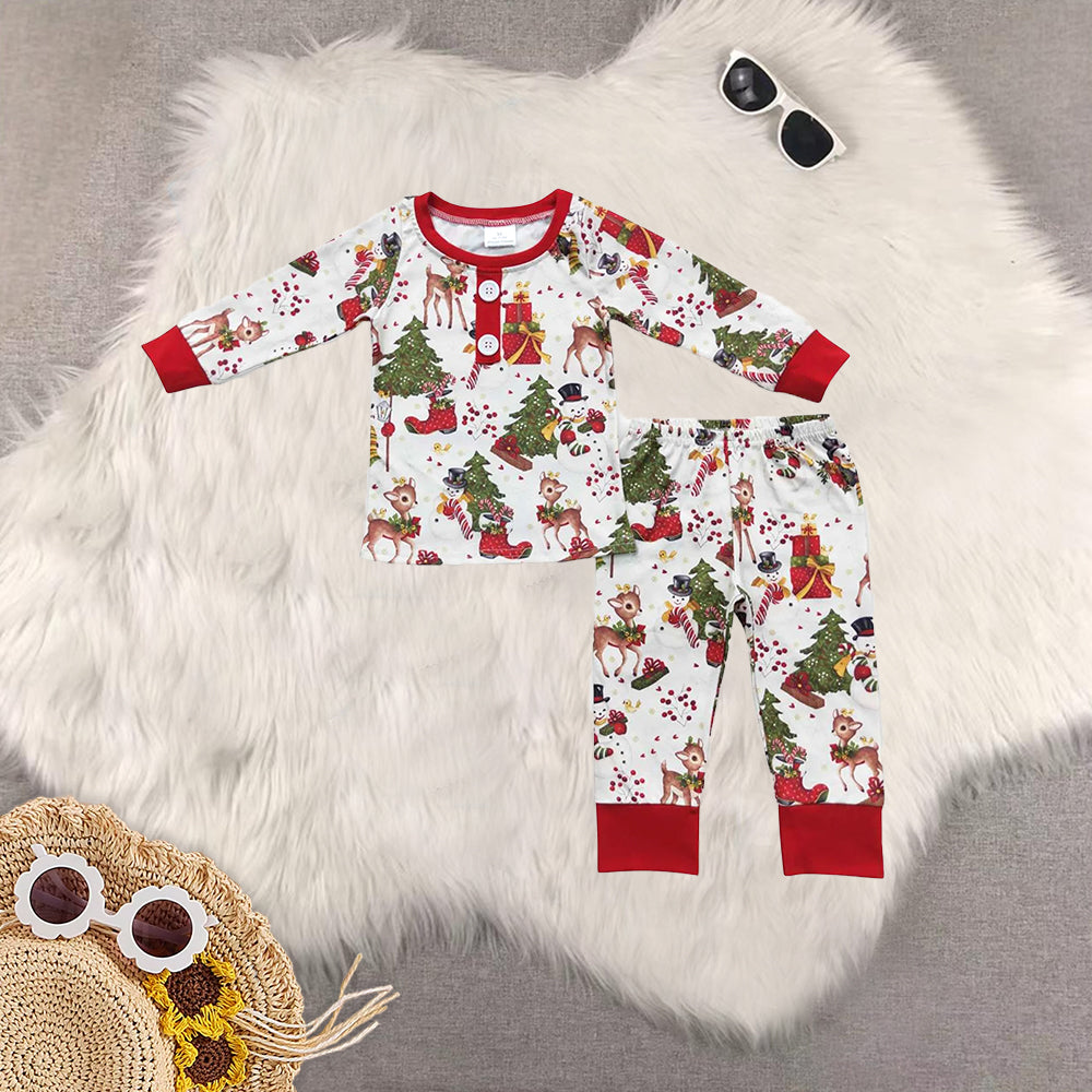RTS NO MOQ Sibling Baby girl clothes Christmas long-sleeved trousers suit and dress