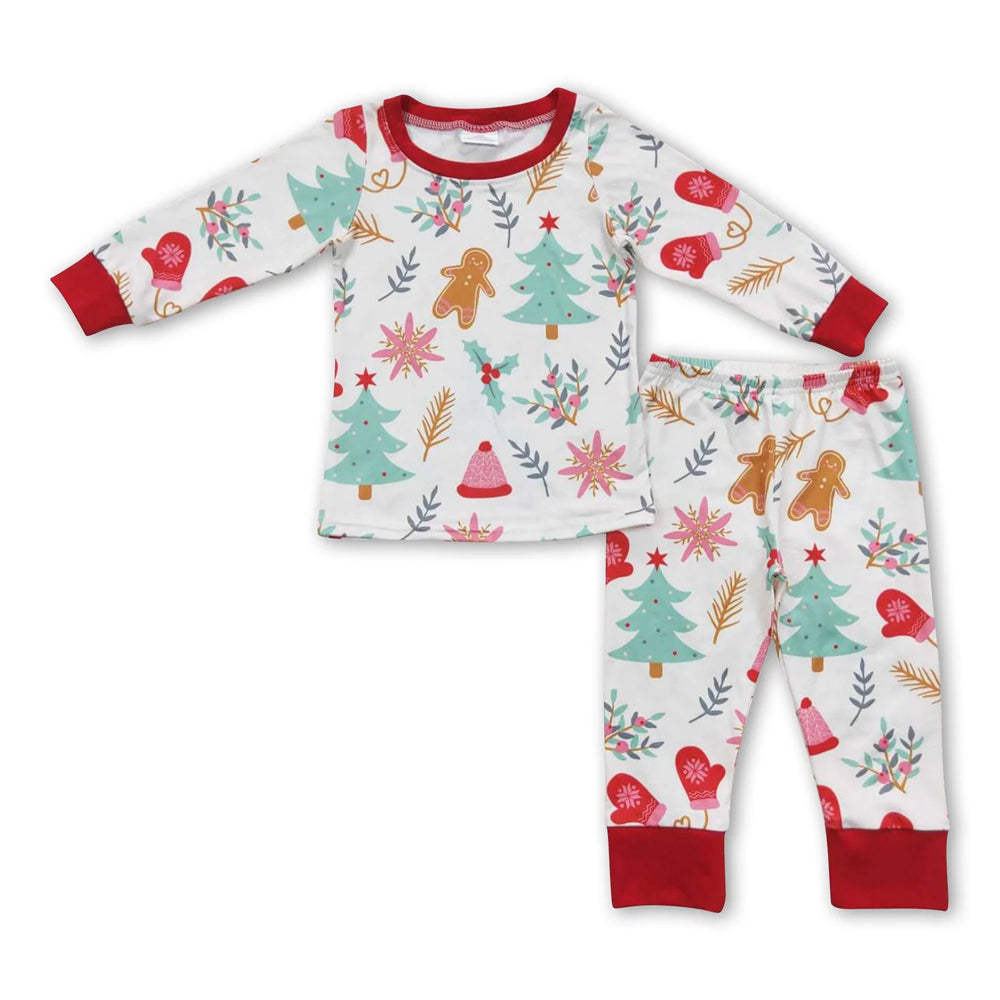 RTS NO MOQ Sibling milk silk Baby Boys Cute Festive Christmas Tree Cake Bamboo Long Sleeve Shirt Pants Outfits