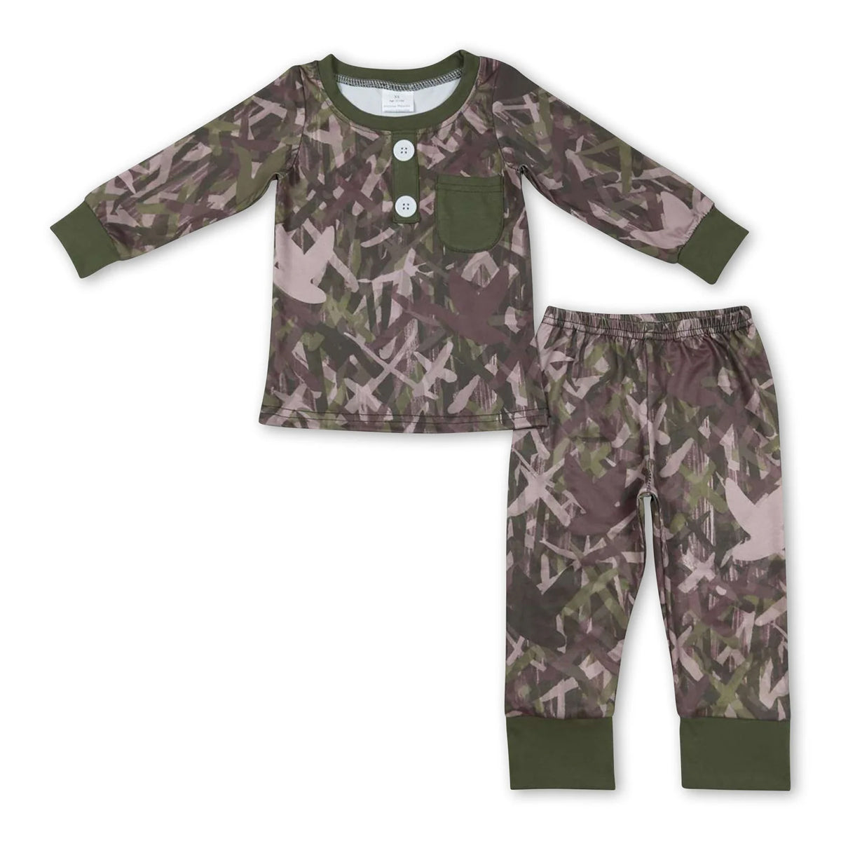 RTS NO MOQ Sibling baby boy clothes camouflage long sleeve pants Sets