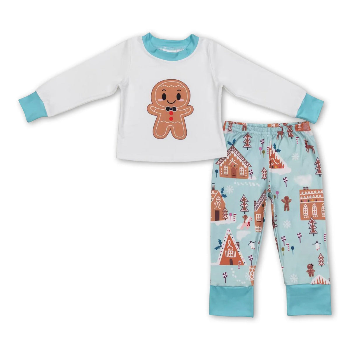 RTS NO MOQ Sibling baby girls boy clothes Christmas long-sleeved trousers suit