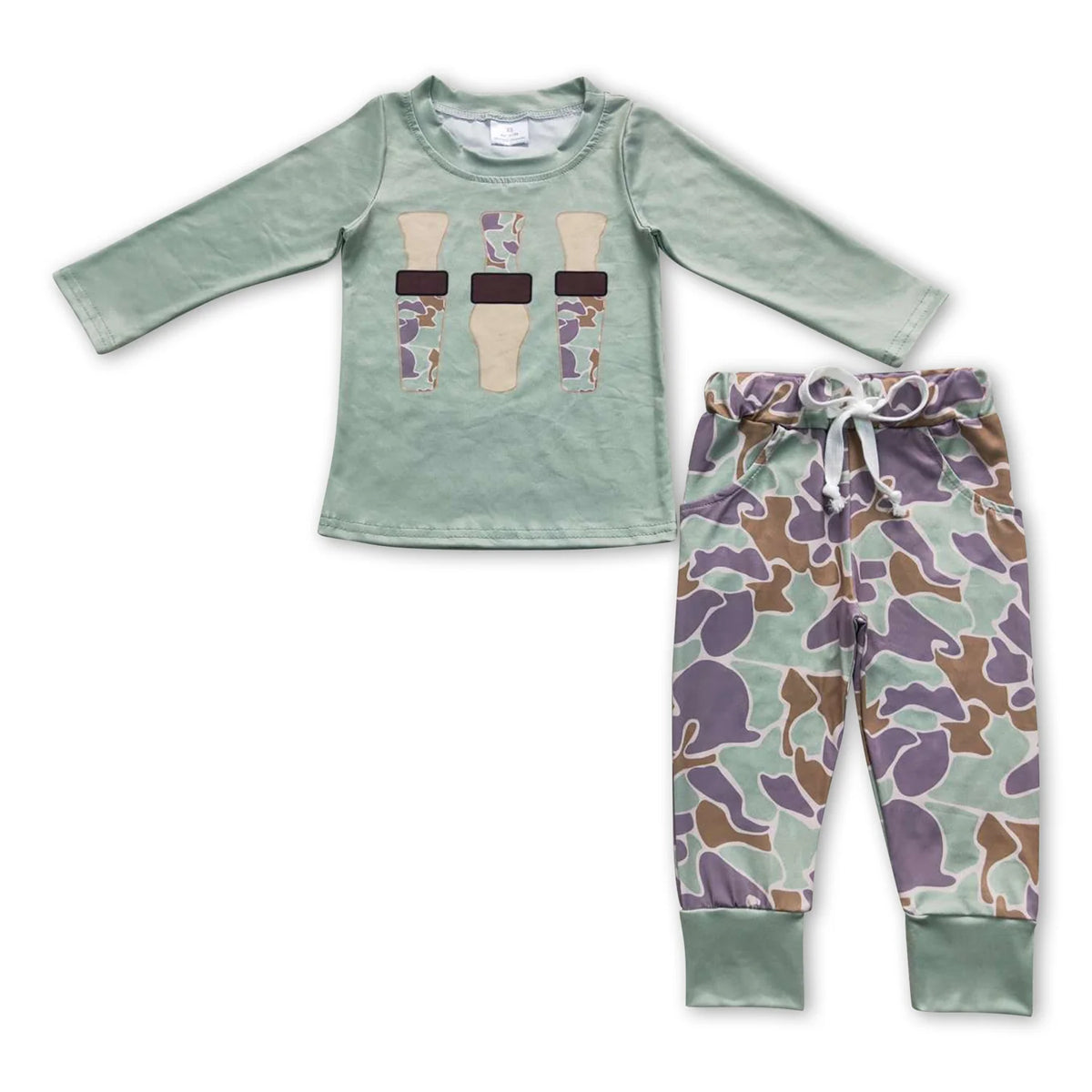 RTS NO MOQ Sibling baby boy clothes deer camouflage long sleeve pants Sets
