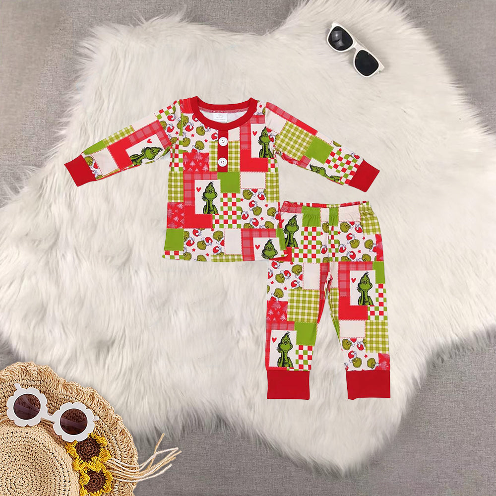 RTS NO MOQ Sibling baby girls clothes Christmas long-sleeved trousers suit & dress