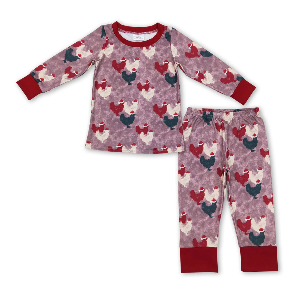 RTS NO MOQ Sibling milk silk Baby Boys Cute Festive Christmas Tree Cake Bamboo Long Sleeve Shirt Pants Outfits