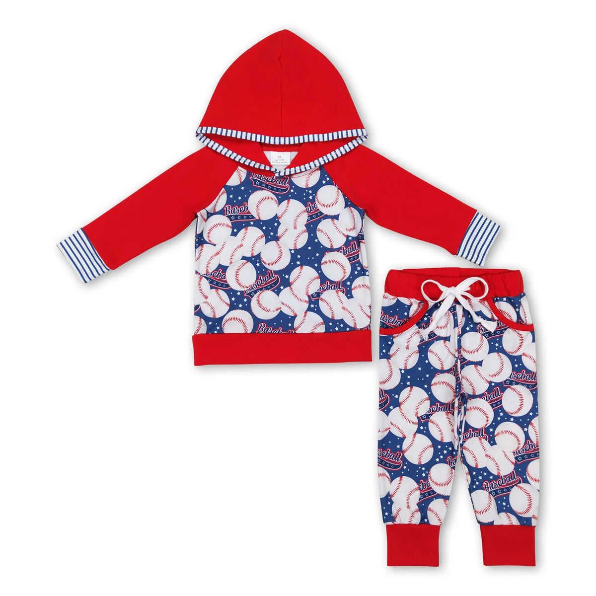 RTS NO MOQ Sibling Baby boy girl clothes baseball long-sleeved trousers suits