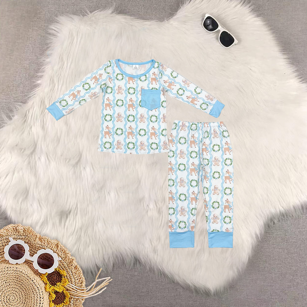 RTS NO MOQ Sibling Baby Girls boys Christmas Long Sleeve Pants Set