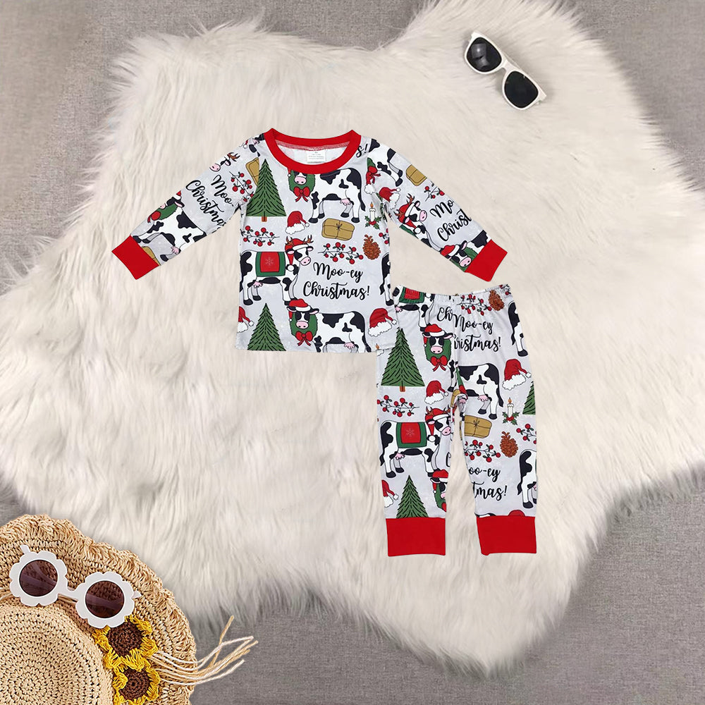 RTS NO MOQ Sibling baby girls baby boys clothes Christmas long-sleeved trousers suit & romper & dress & adult pants