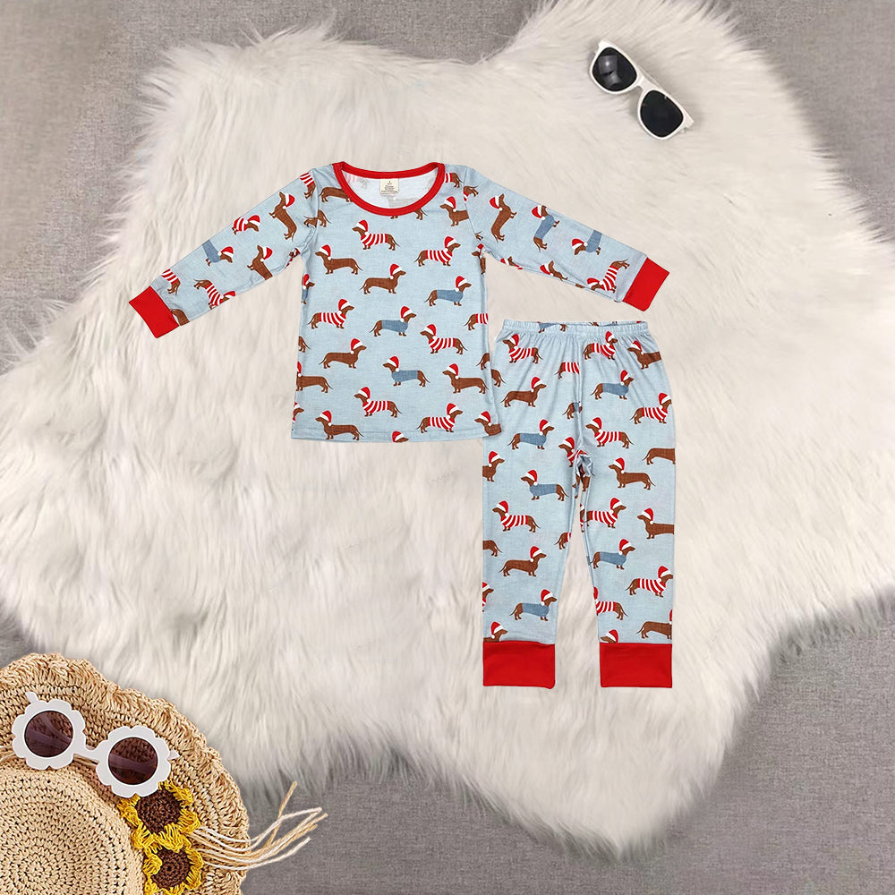 RTS NO MOQ Sibling Baby girls modal Christmas long-sleeved trousers suit & romper