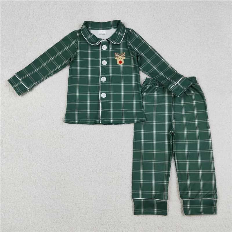 RTS NO MOQ Sibling Baby girls clothes embroidery Christmas long-sleeved trousers suits and dress
