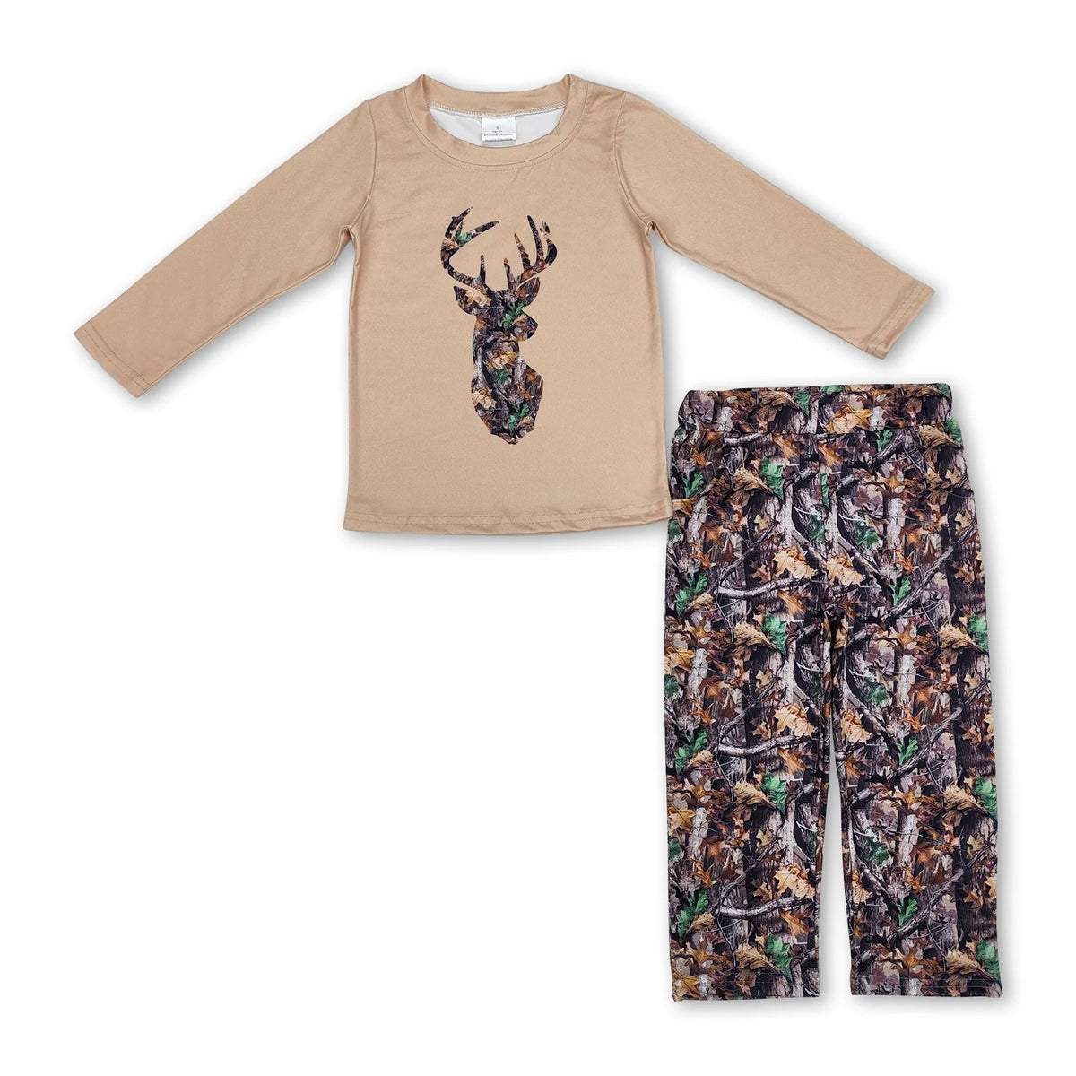 RTS NO MOQ Sibling baby boy clothes deer camouflage long sleeve pants Sets