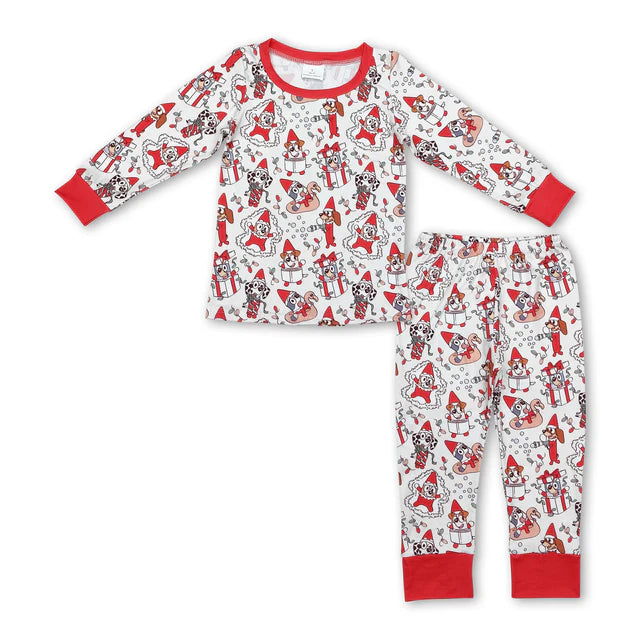 RTS NO MOQ Sibling milk silk Cute Clothes Baby Boys Cute Christmas Tree Cake Print Pajama Sets