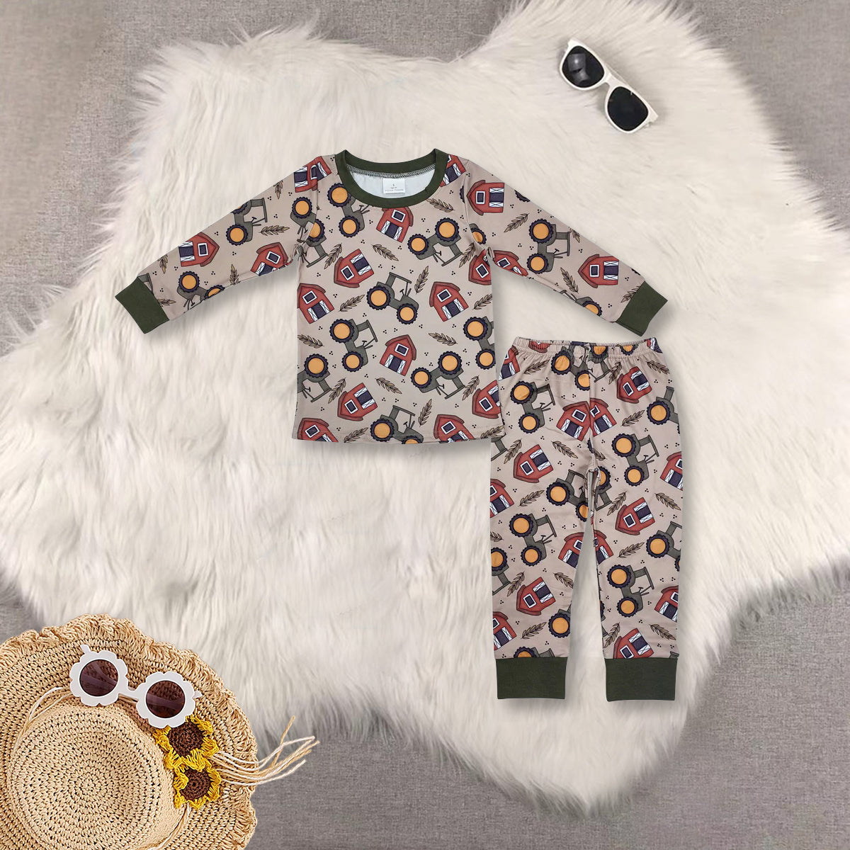 RTS NO MOQ Sibling Baby boys clothes Long Sleeve Pants Sets
