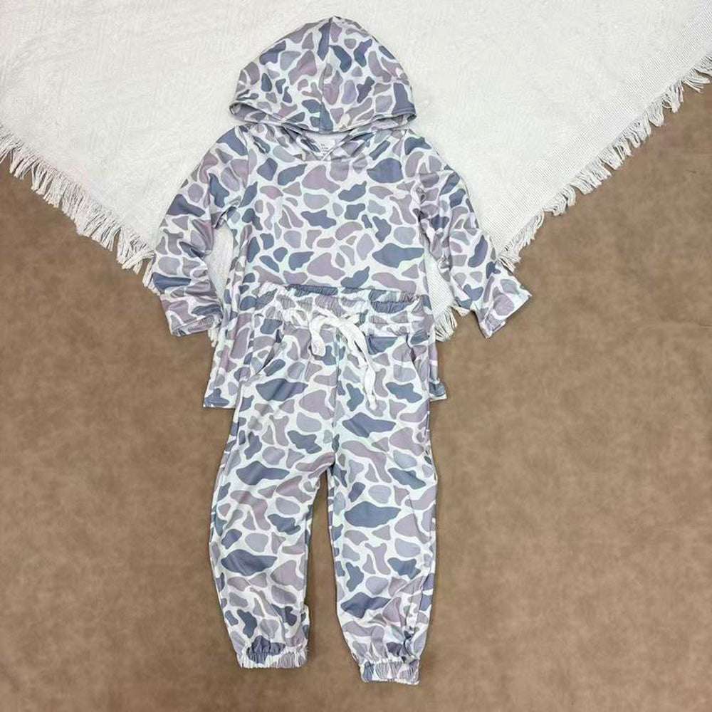 RTS NO MOQ ETA 5/7days Arrived BT0922+P0651 Camouflage grey-blue hooded long-sleeved top drawstring trousers sets-BLP1062