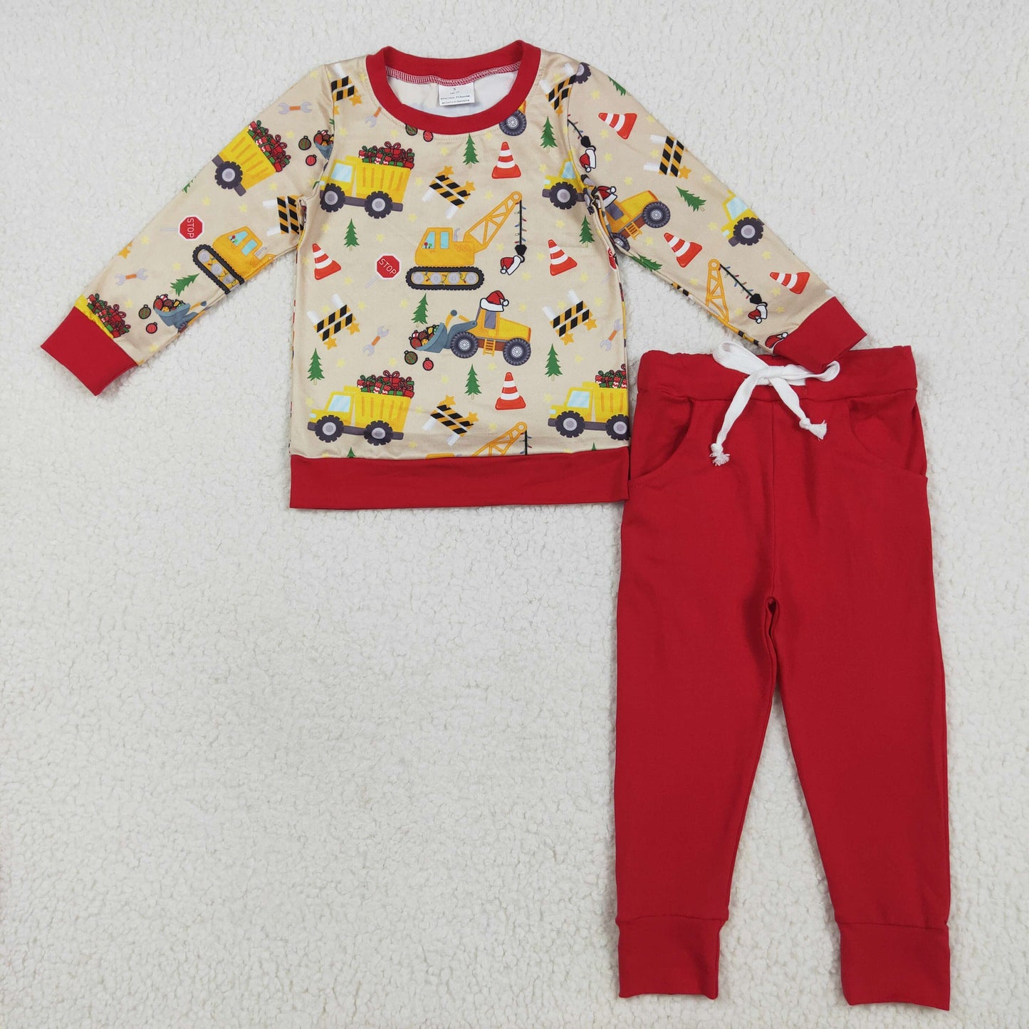 RTS Sibling baby boy clothes Christmas long Sleeve pants sets and top