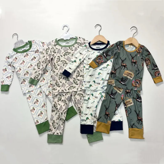 RTS NO MOQ Sibling Baby boy clothes duck long-sleeved trousers suits