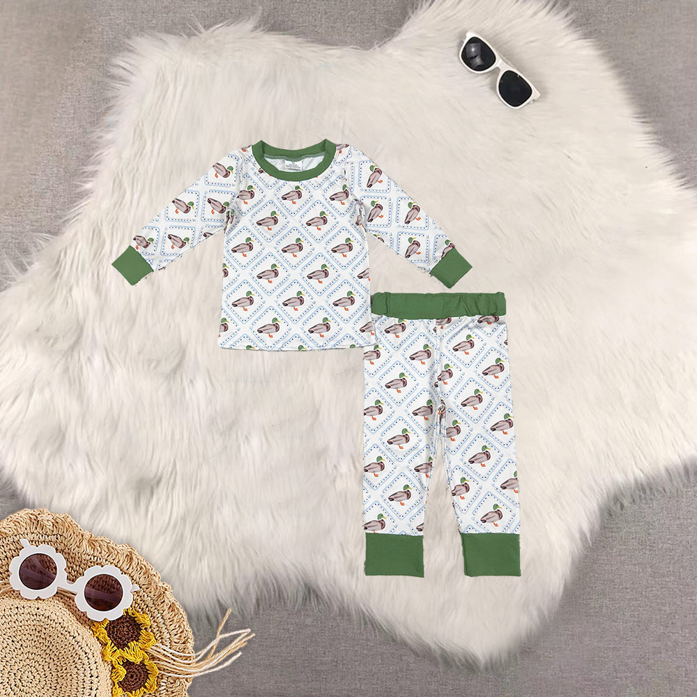 RTS NO MOQ Sibling Baby boy clothes duck long-sleeved trousers suits