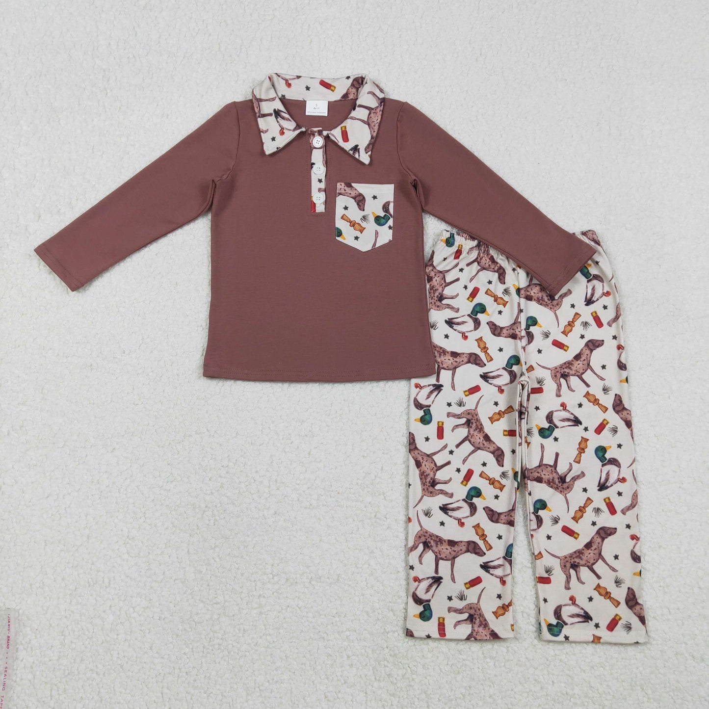 RTS NO MOQ Sibling baby girl boys clothes duck floral long sleeve pants Sets