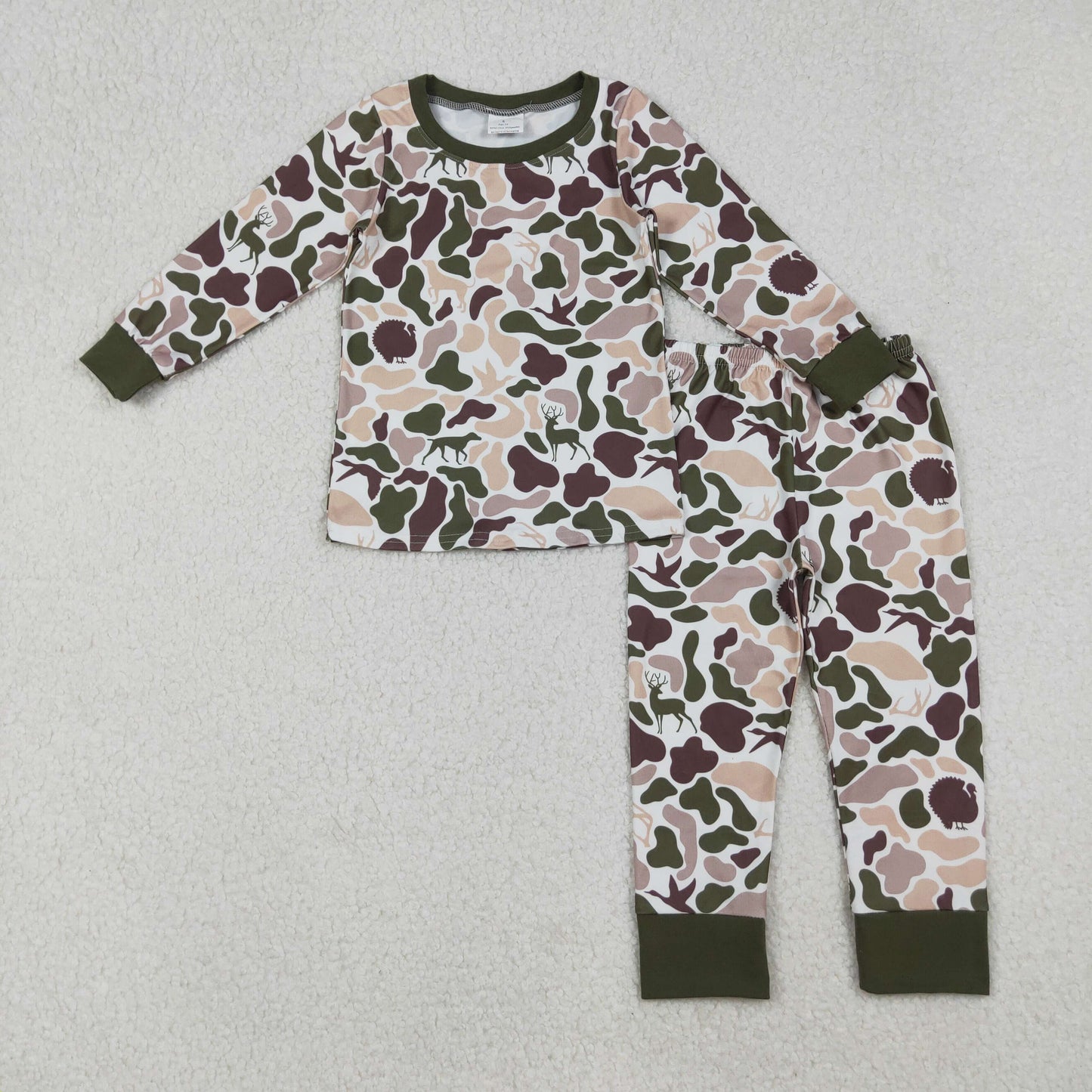 RTS NO MOQ Sibling Baby boys clothes camouflage long-sleeved trousers suit & rompers