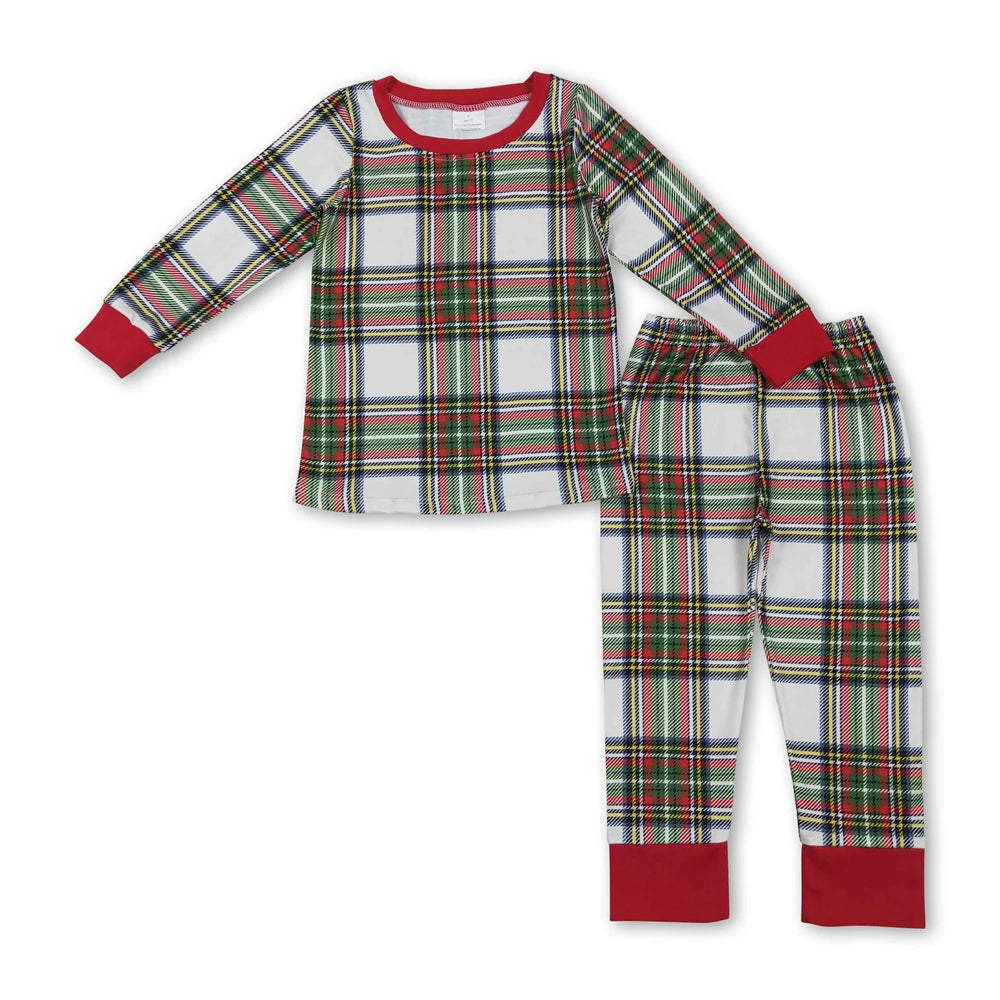 RTS NO MOQ Sibling milk silk Baby Boys Cute Festive Christmas Tree Cake Bamboo Long Sleeve Shirt Pants Outfits