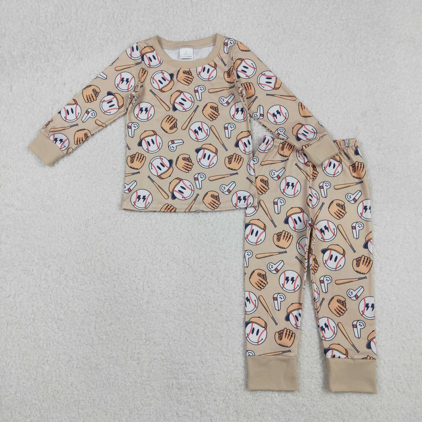 RTS NO MOQ Sibling Baby boy clothes baseball smiley long-sleeved trousers suit & rompers