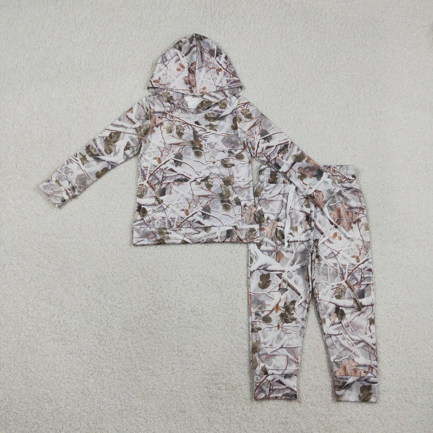 RTS NO MOQ BLP1400 Baby Boys Southern Leaves Camo Hoodie And Jogger Set with Pockets Baby Outfit Clothes Set