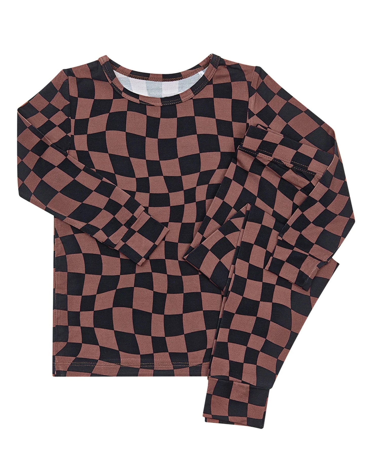 (Preorder new) No moq Baby Boys Check Print Long Sleeve Top And Pants Two Piece Fall Pajamas Clothes Sets Fall Two Way Zip Convertible Rompers