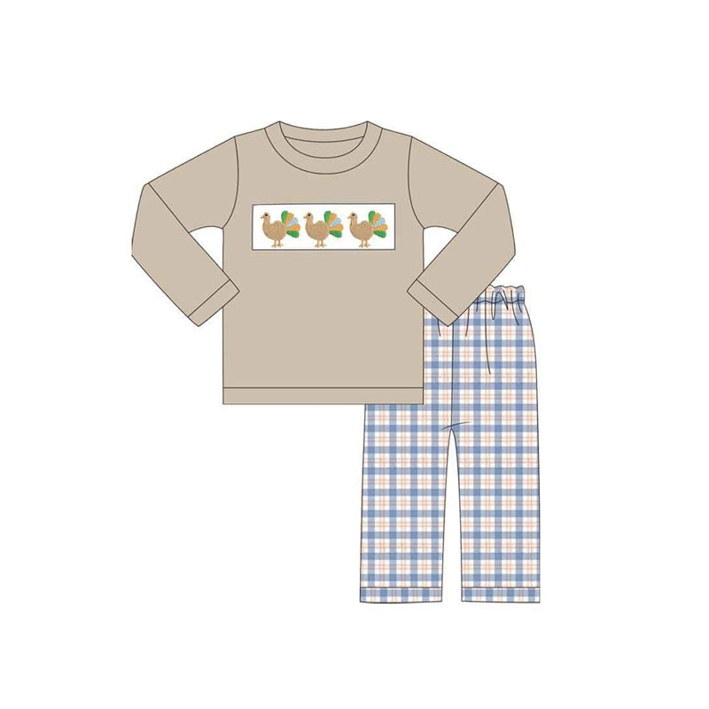 (Preorder new) No moq Baby Boys Girls Plaid Long Sleeve Trousers Two Piece Set Matching Long Sleeve Romper Dress