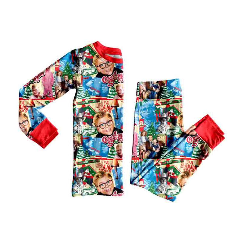 (Preorder new) No moq Baby Girls Boys Blue Print Long Sleeve Top And Pants Pajama Set Rompers Dress Blankets