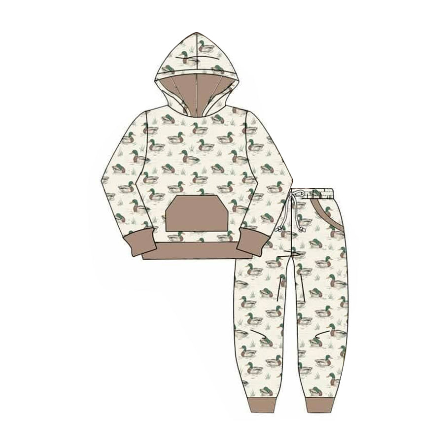 (Preorder new) No moq Baby Boys Camouflage Print Long Sleeve Hooded Sweatshirt Pockets Drawstring Waist Pocket Jogger Pants Set