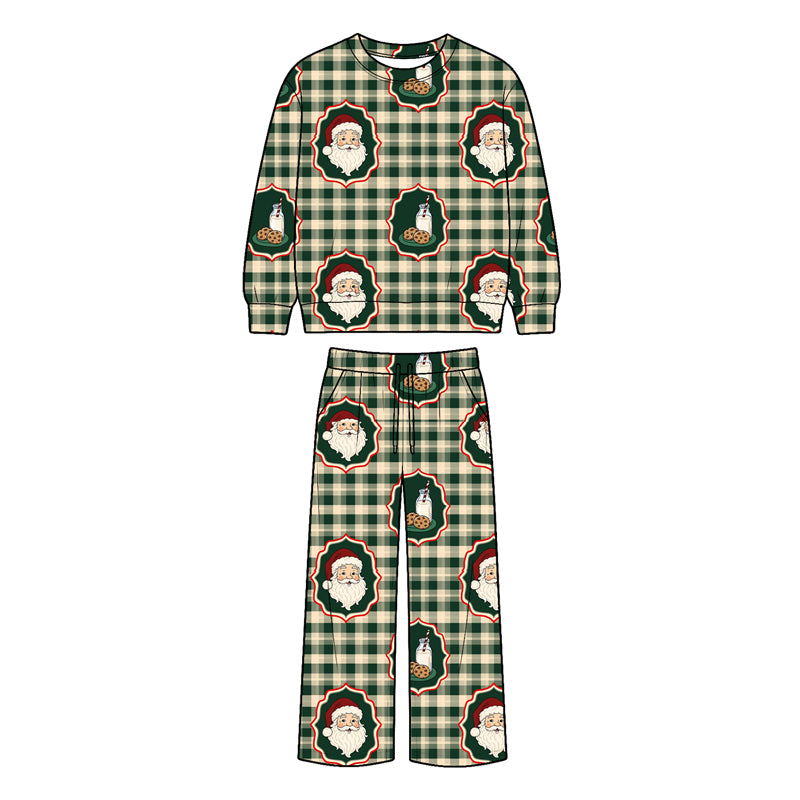 (Preorder new) No moq Baby Boys Print Long Sleeve Top Wide Leg Pants Kids Christmas Two Piece Outfit Set
