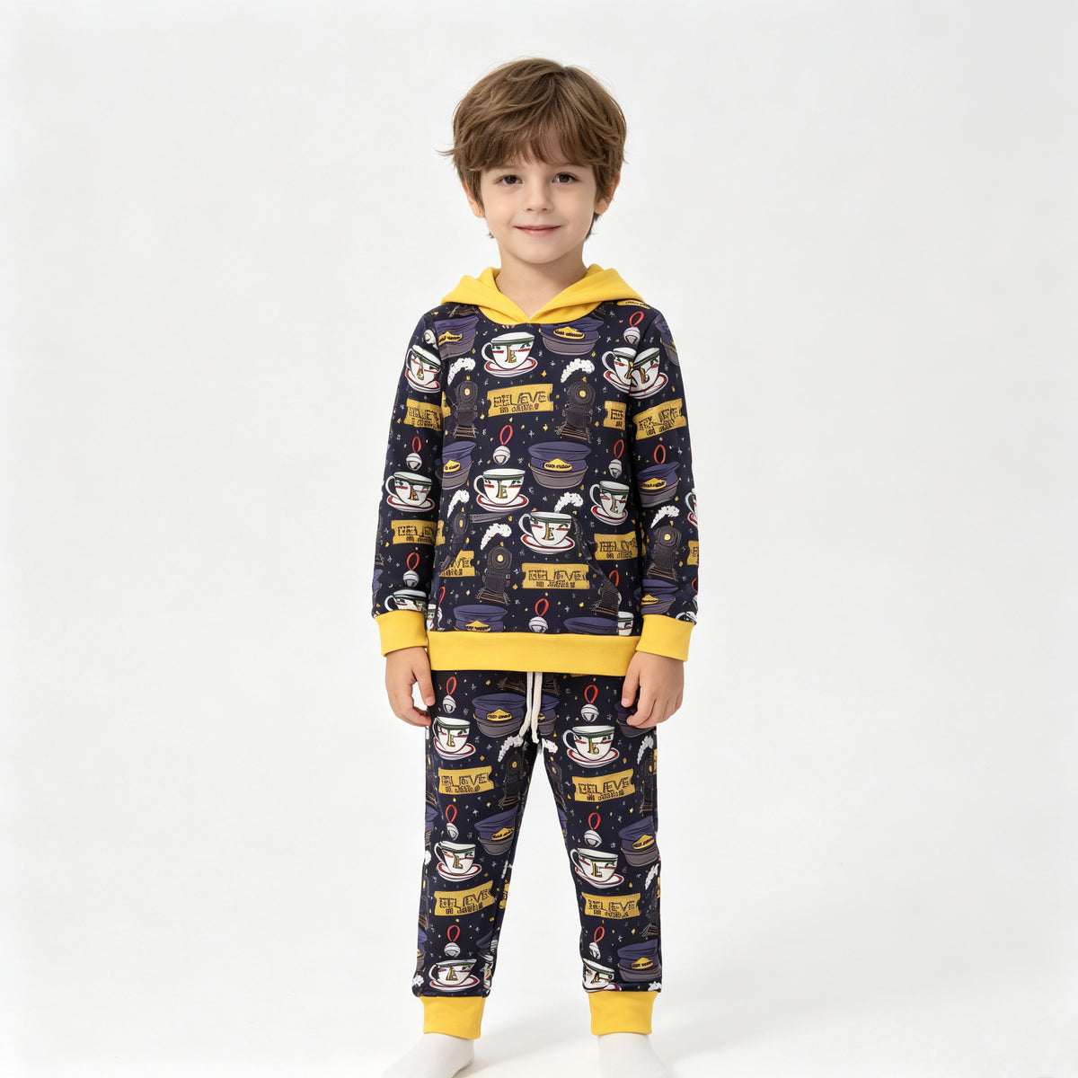 (Sample) No moq milk silk BLP1552 Baby Boys Long Sleeve Hoodie Pockets Jogger Clothes Set