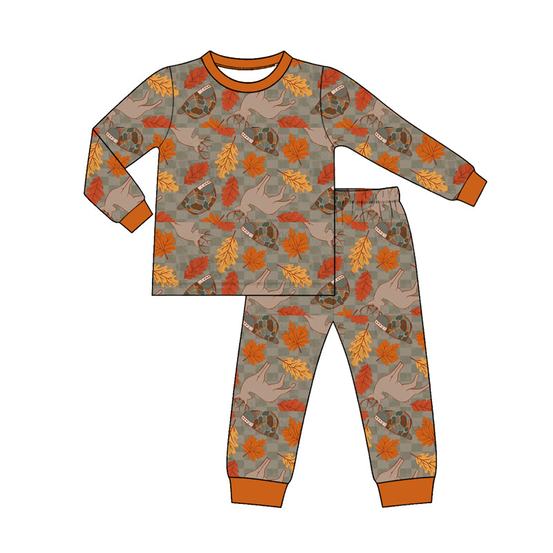 (Preorder new) No moq Baby Boys Christmas Santa Print Long Sleeve Pajama Set Holiday Sleep Outfit