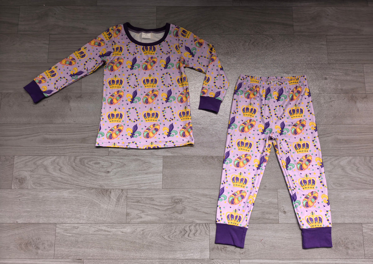 (Sample) No moq milk silk BLP1610 Baby Boys Purple Top Pant Sleepwear Pajamas Set