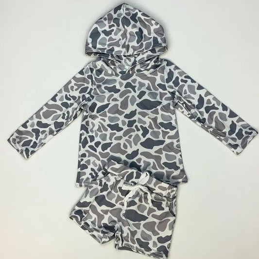 RTS NO MOQ Sibling baby boy clothes HOT SELL baby boys  Camouflage hat set