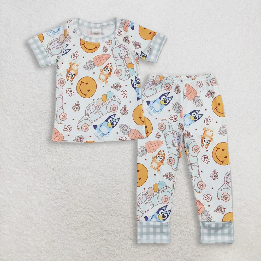 RTS NO MOQ Sibling Baby Boys Girls Easter Shirts Pants Pajamas Clothes Sets Rompers