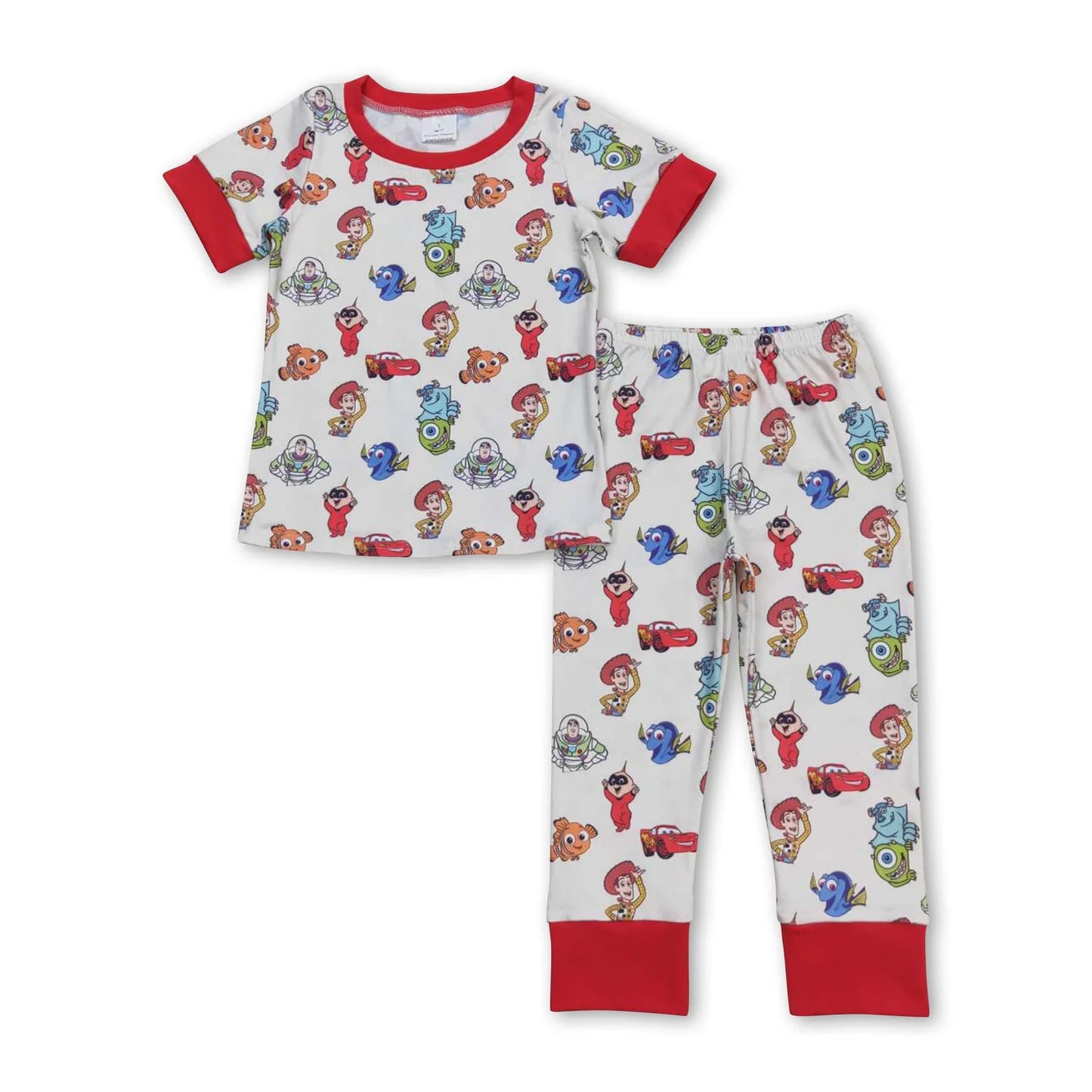 RTS NO MOQ Sibling milk silk Cute Clothes Baby Boys Short Sleeve Top and Pants Clothing Set