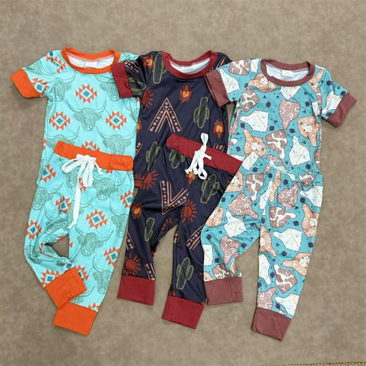 RTS NO MOQ Sibling baby boys clothes short sleeve pants Sets