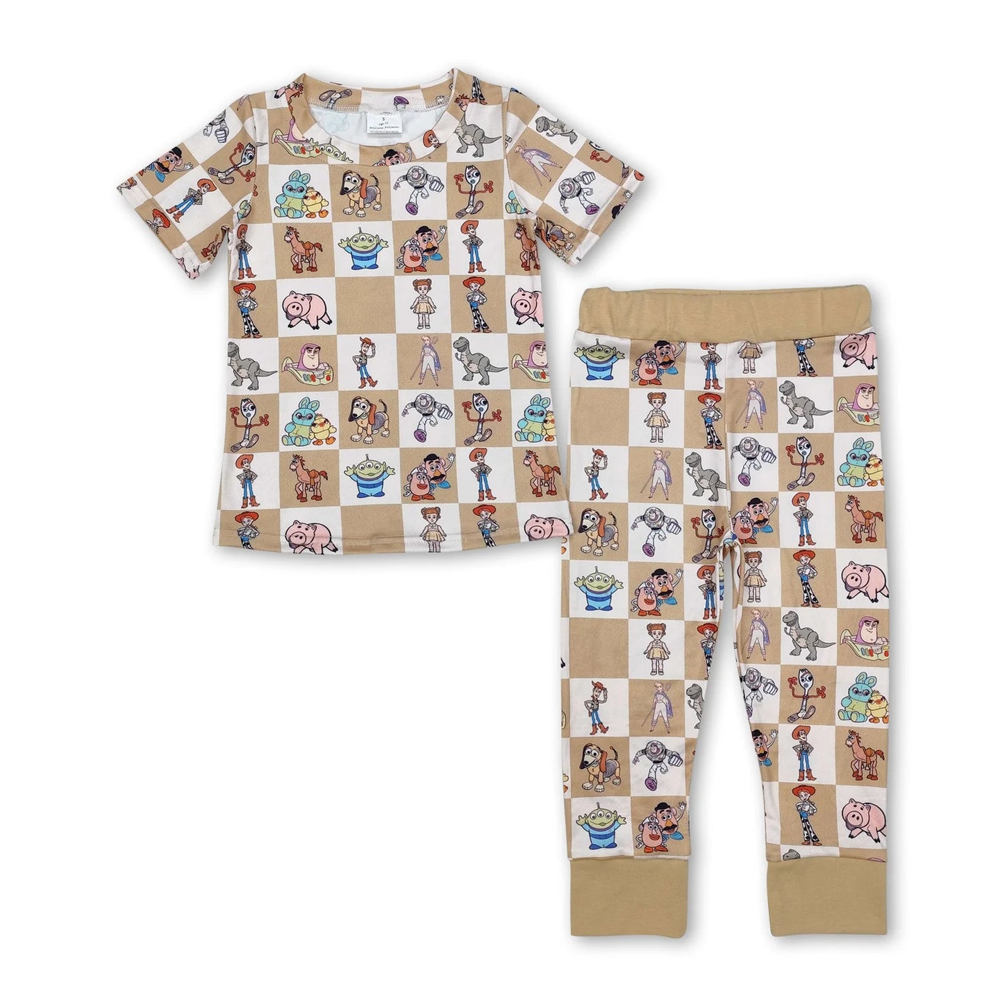 RTS NO MOQ Sibling milk silk Cute Clothes Baby Boys Short Sleeve Top and Pants Clothing Set
