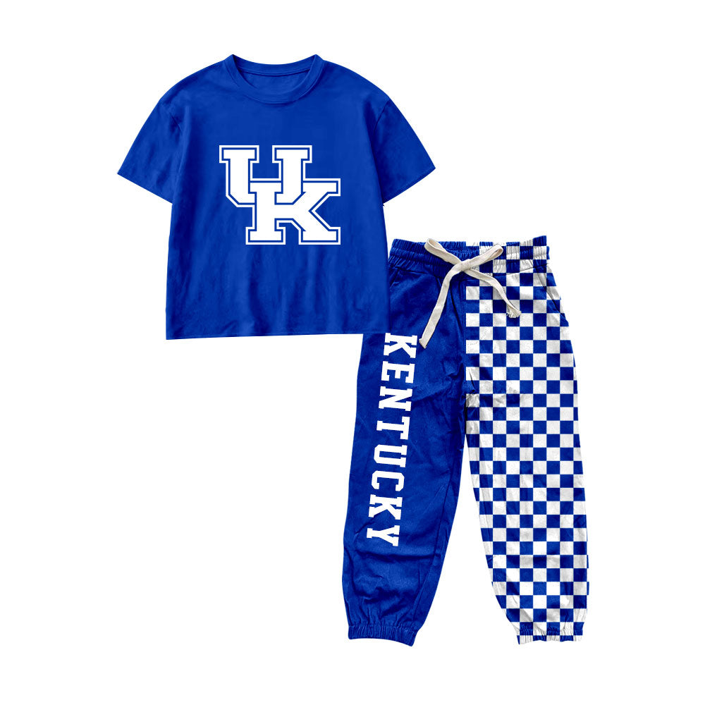 (Preorder new) No moq Baby Boys Short Sleeve Top Plaid Trousers Set